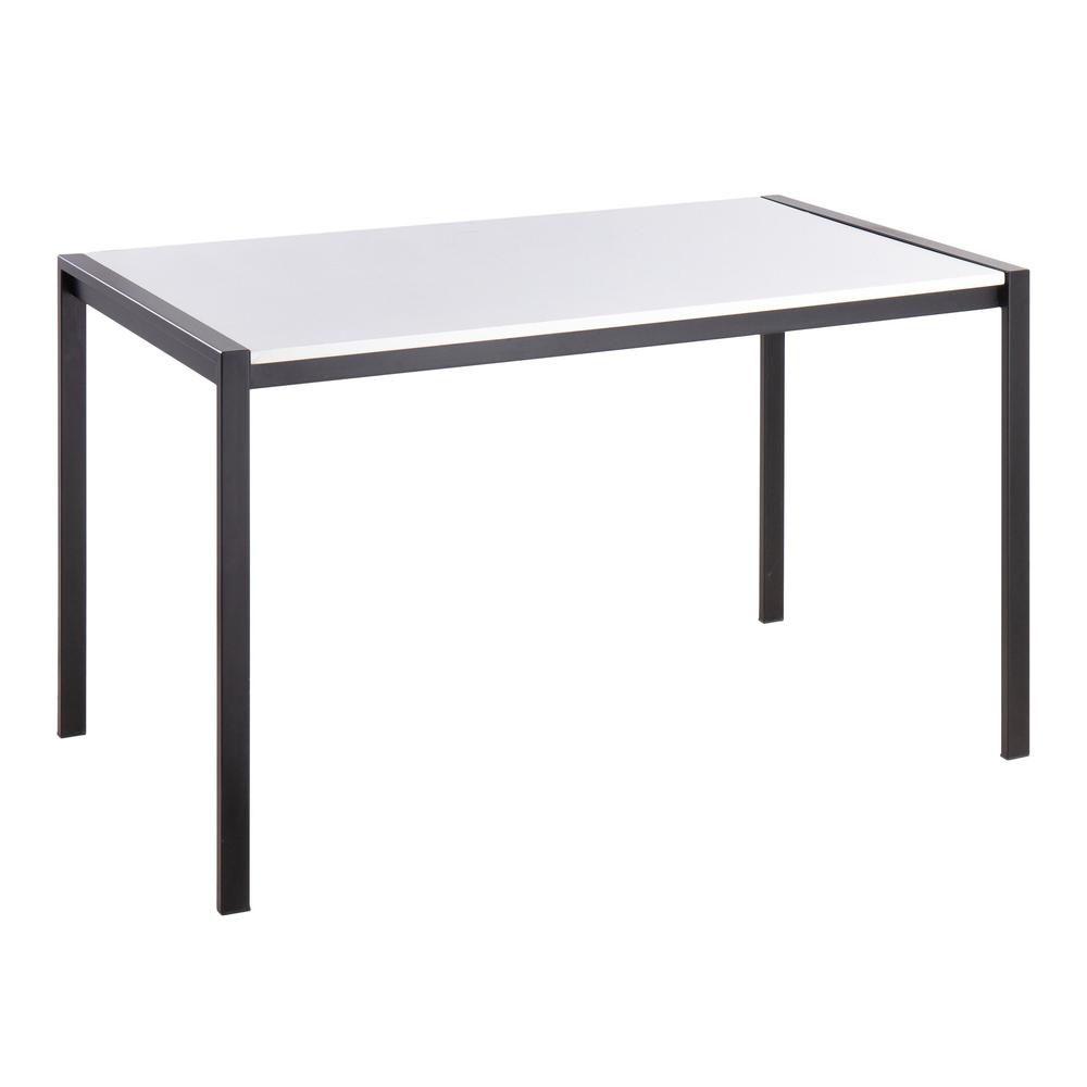 Black Metal, White Wood Fuji Dinette Table. Picture 1