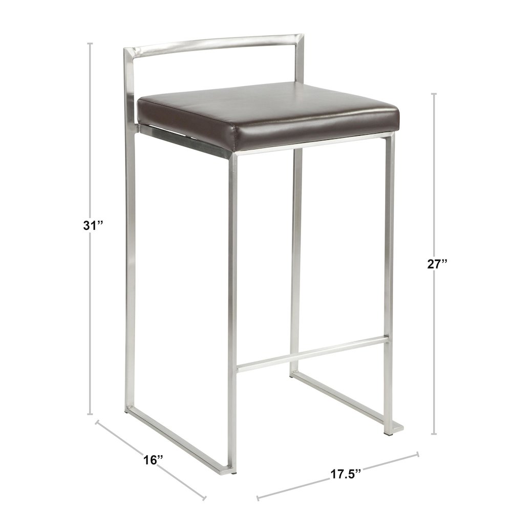 Fuji Stacker 26" Fixed-Height Counter Stool - Set of 3. Picture 9
