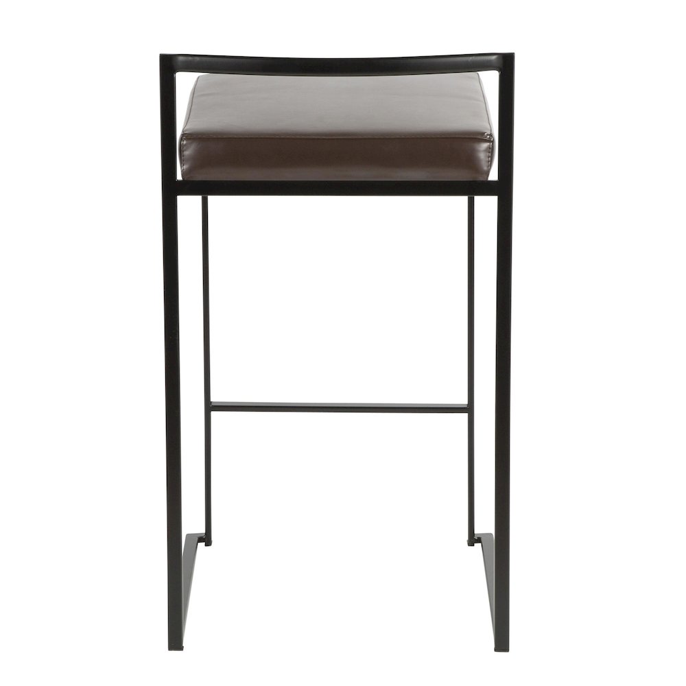 Fuji Stacker 26" Fixed-Height Counter Stool - Set of 3 in Black Metal. Picture 5