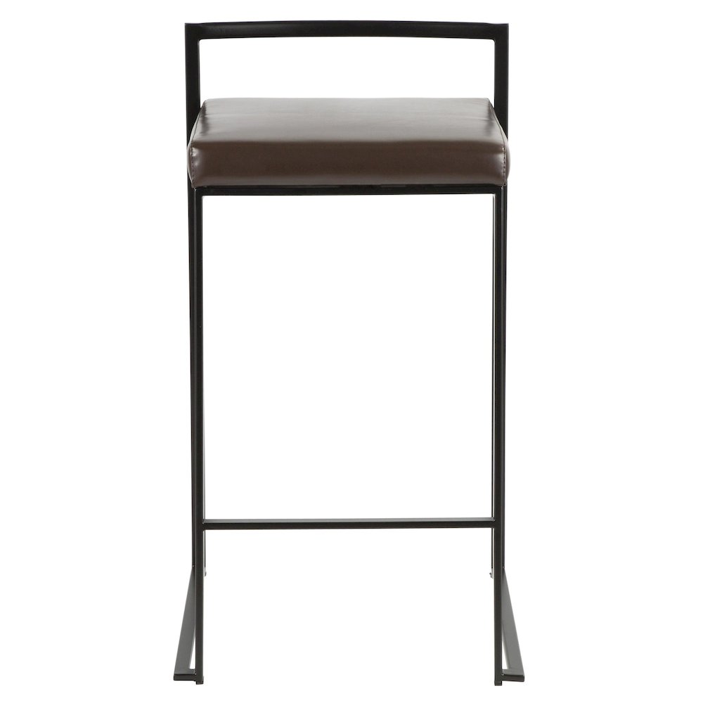 Fuji Stacker 26" Fixed-Height Counter Stool - Set of 3 in Black Metal. Picture 6