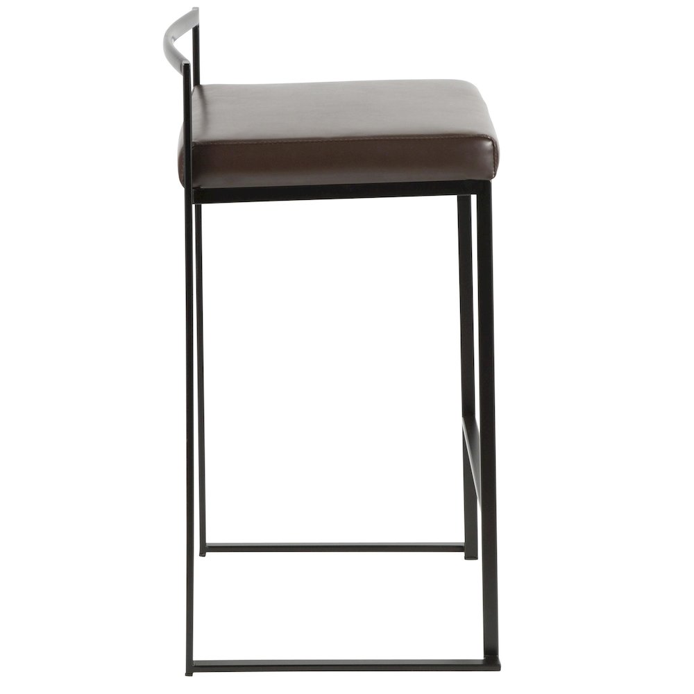 Fuji Stacker 26" Fixed-Height Counter Stool - Set of 3 in Black Metal. Picture 3