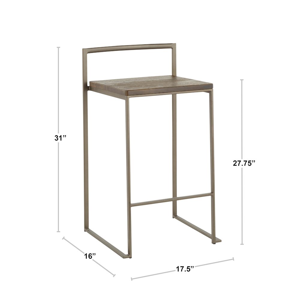 Fuji Stacker 26" Fixed-Height Counter Stool - Set of 3 in Black Metal. Picture 12