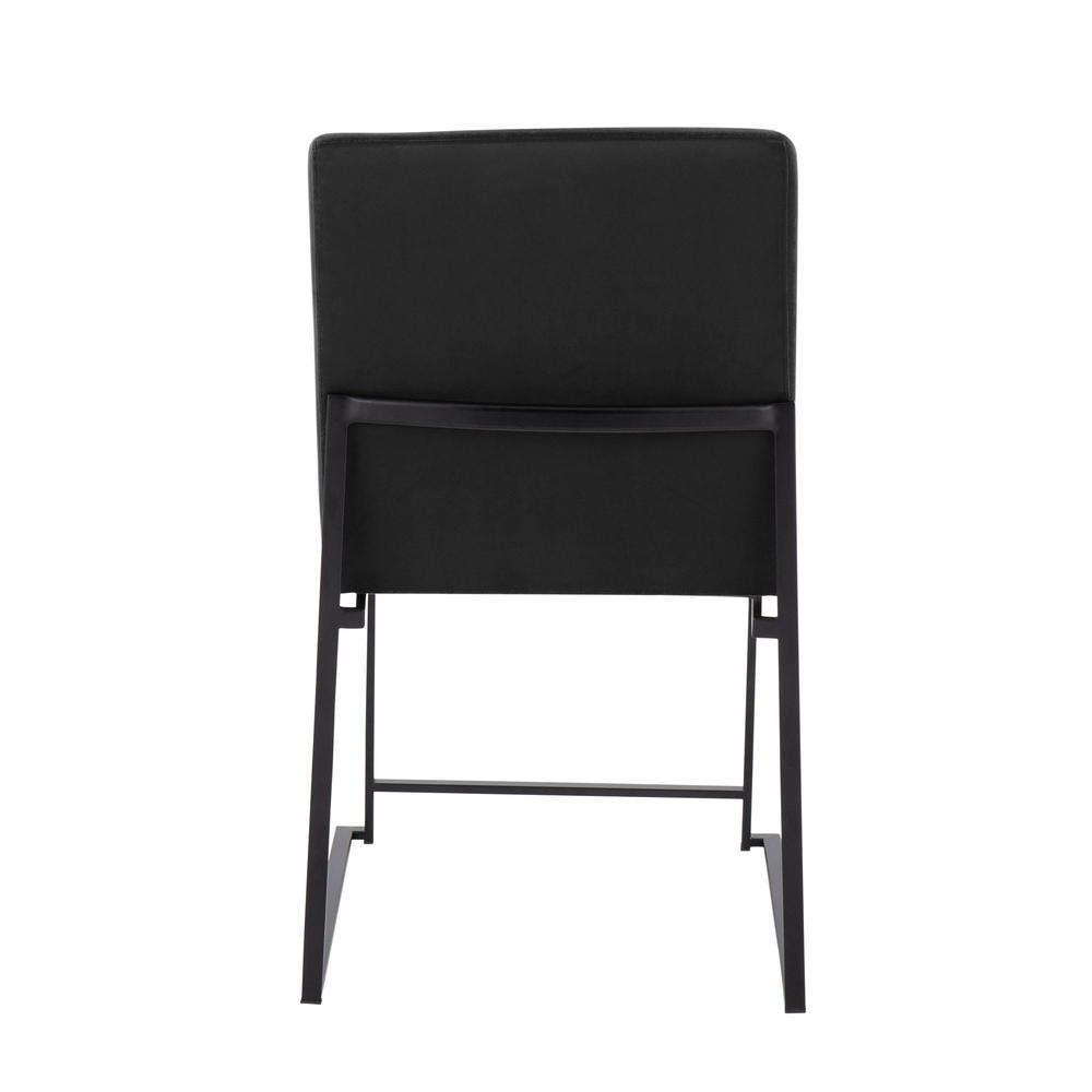 Black Steel, Black Velvet High Back Fuji Dining Chair - Set of 2. Picture 5