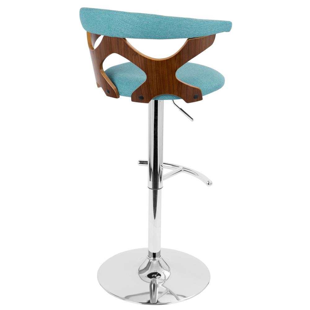 Walnut, Teal Gardenia Barstool. Picture 4