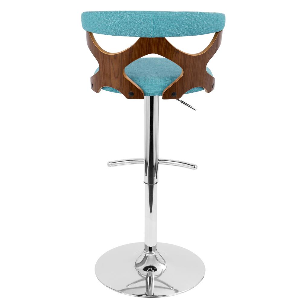 Walnut, Teal Gardenia Barstool. Picture 5