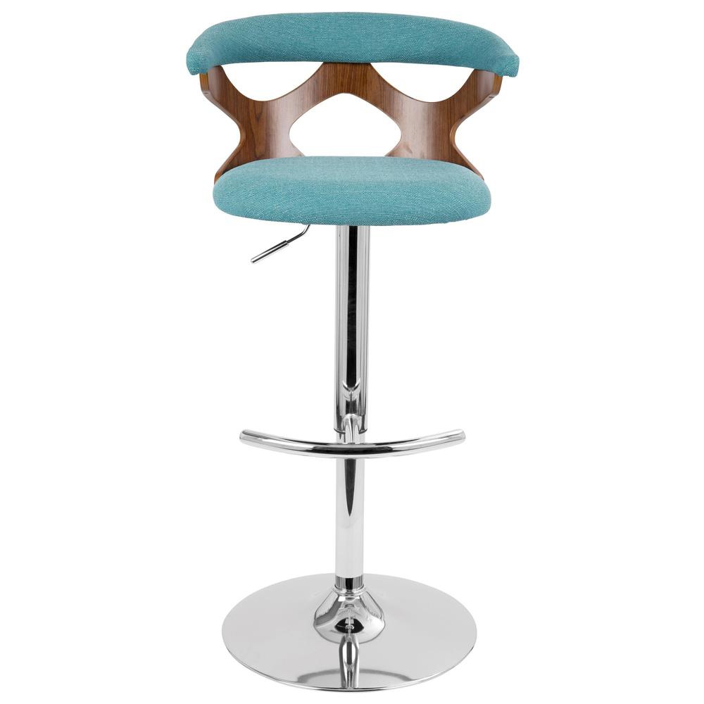 Walnut, Teal Gardenia Barstool. Picture 6