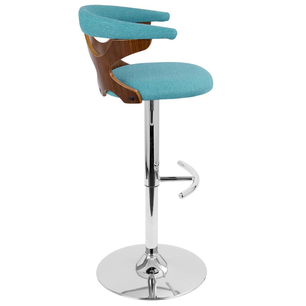 Walnut, Teal Gardenia Barstool. Picture 3