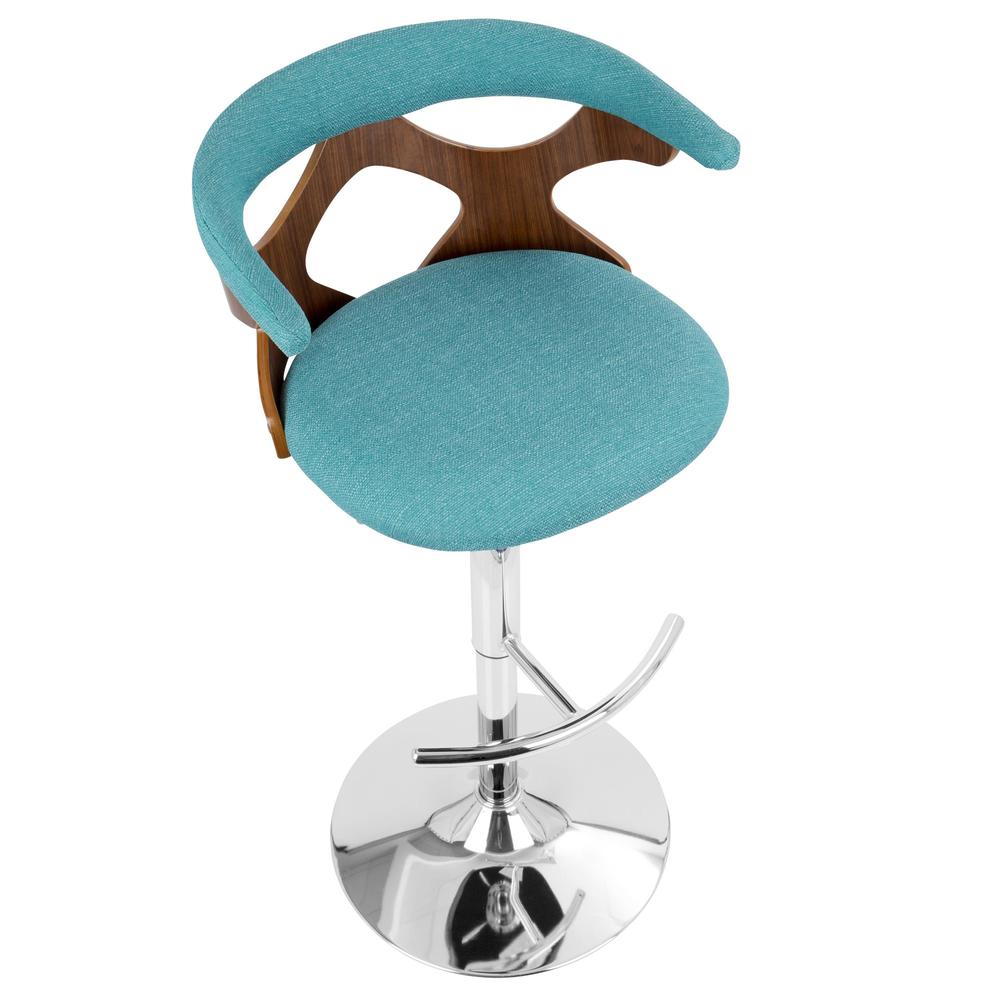 Walnut, Teal Gardenia Barstool. Picture 7