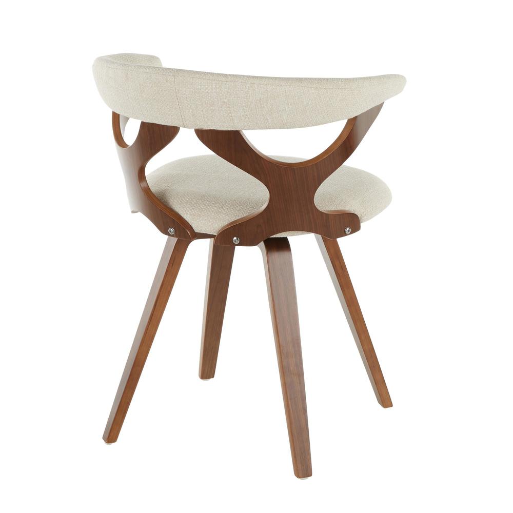 Walnut Wood, Cream Fabric Gardenia Chair. Picture 3