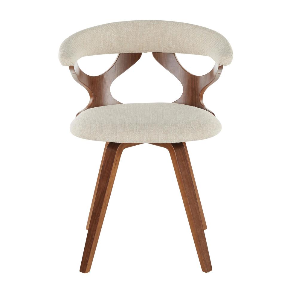 Walnut Wood, Cream Fabric Gardenia Chair. Picture 5