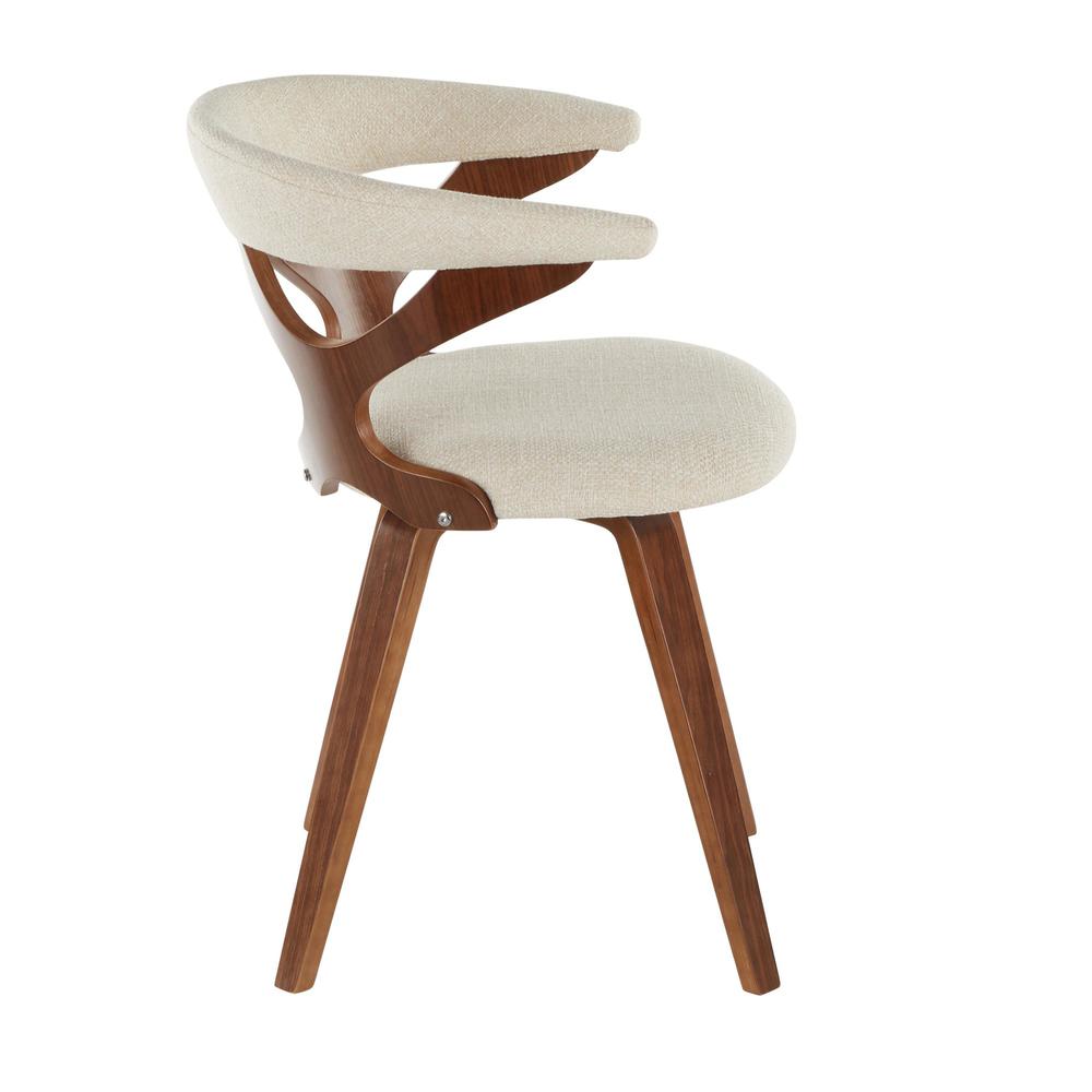 Walnut Wood, Cream Fabric Gardenia Chair. Picture 2