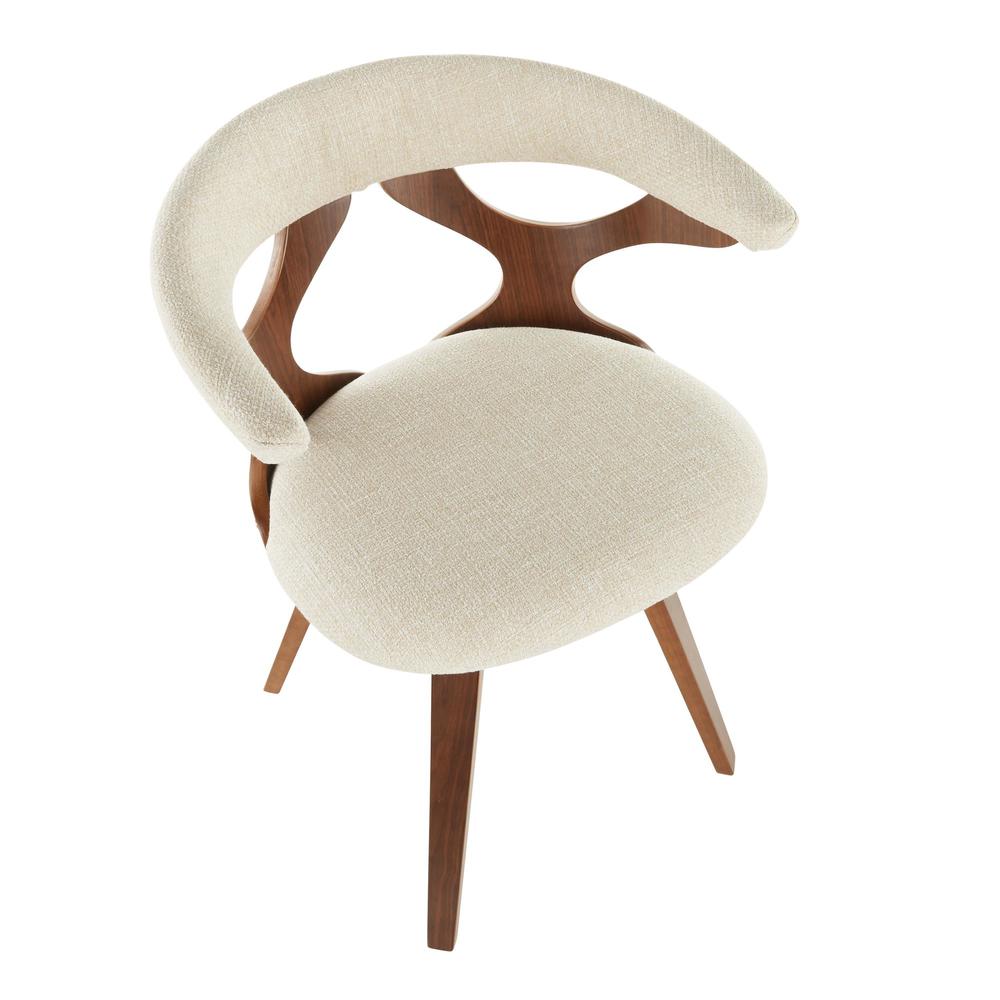 Walnut Wood, Cream Fabric Gardenia Chair. Picture 6