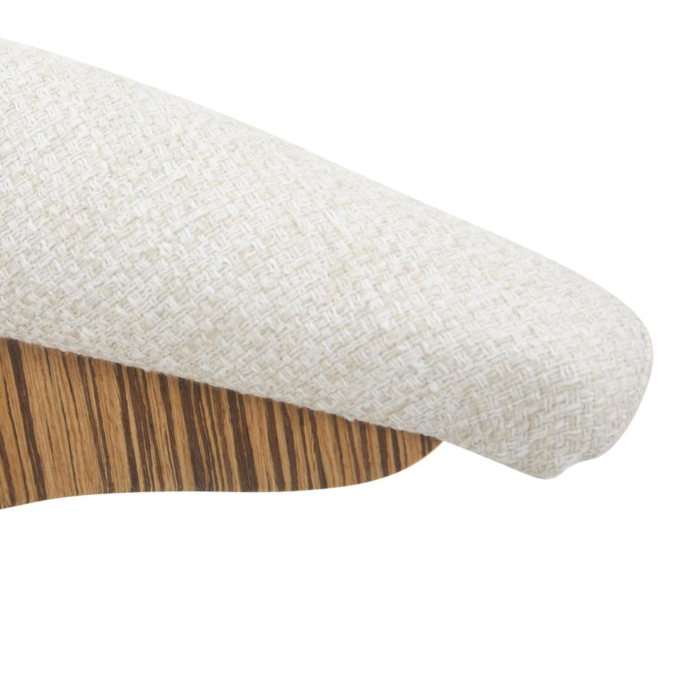 Zebra Wood, Cream Fabric Gardenia Chair. Picture 7