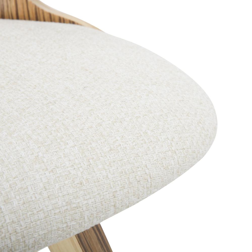 Zebra Wood, Cream Fabric Gardenia Chair. Picture 8