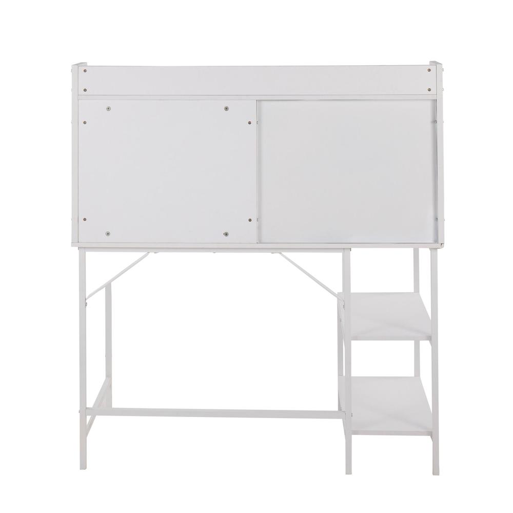 White Steel, White MDF Geo Shelf Desk. Picture 4