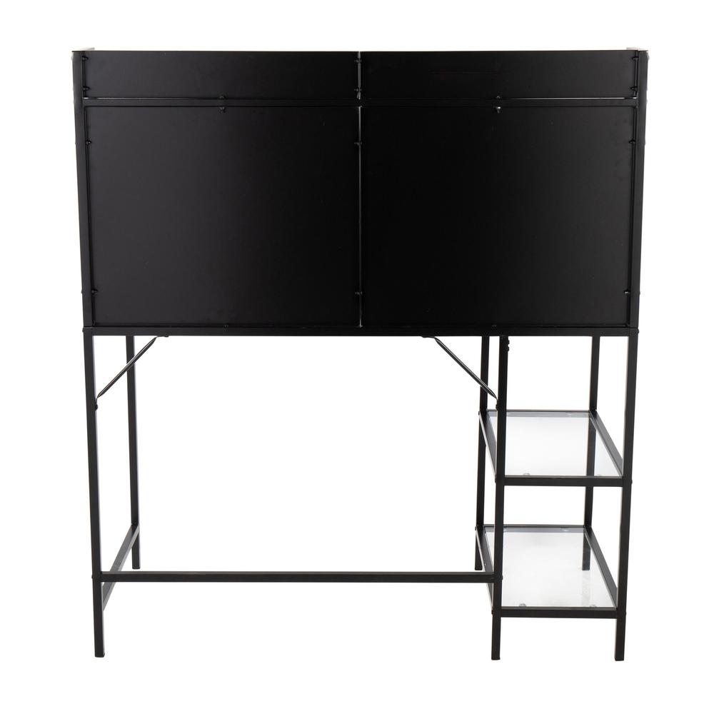 Black Metal, Clear Glass Geo Tier Desk. Picture 4