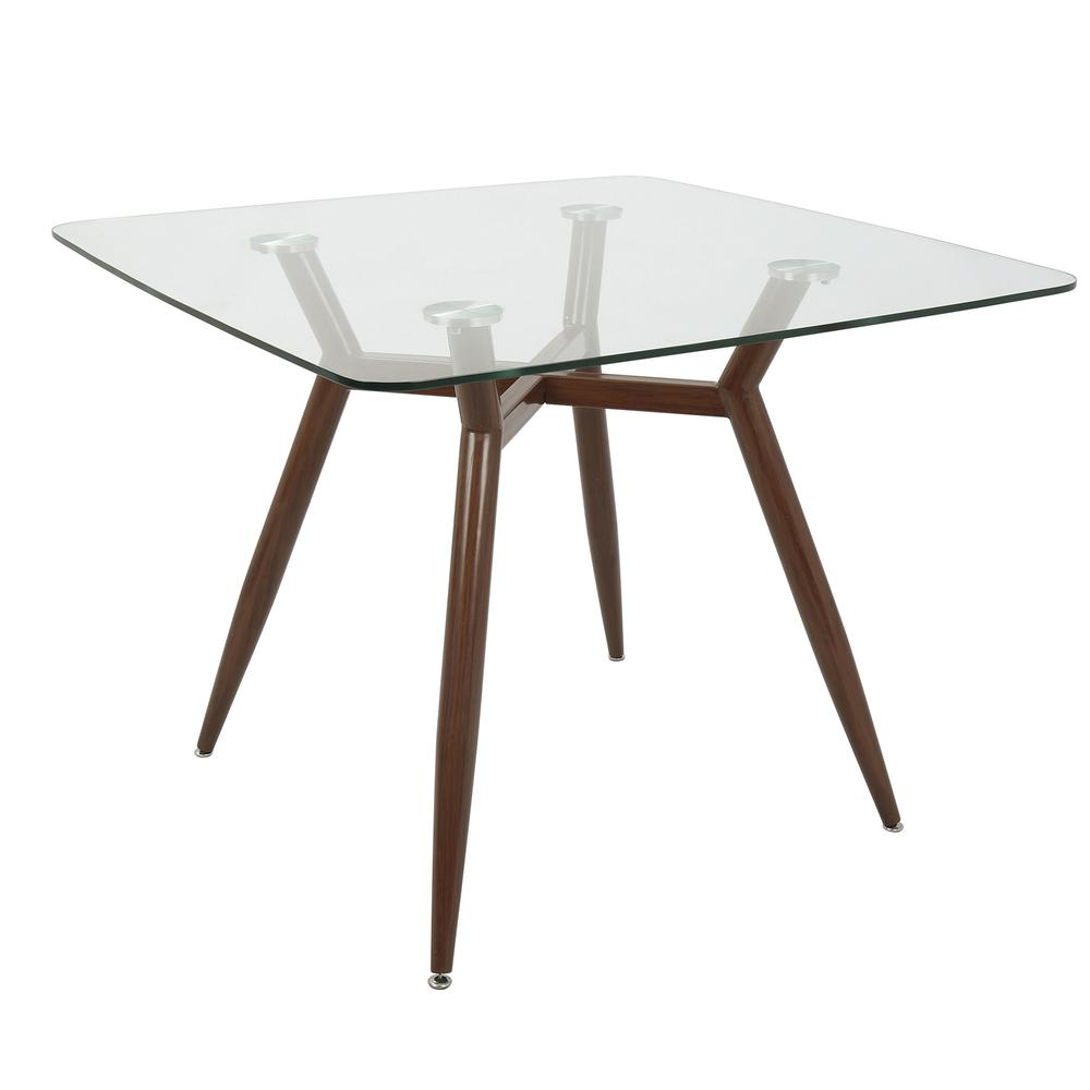 Walnut, Clear Glass Clara Dinette Table. Picture 1