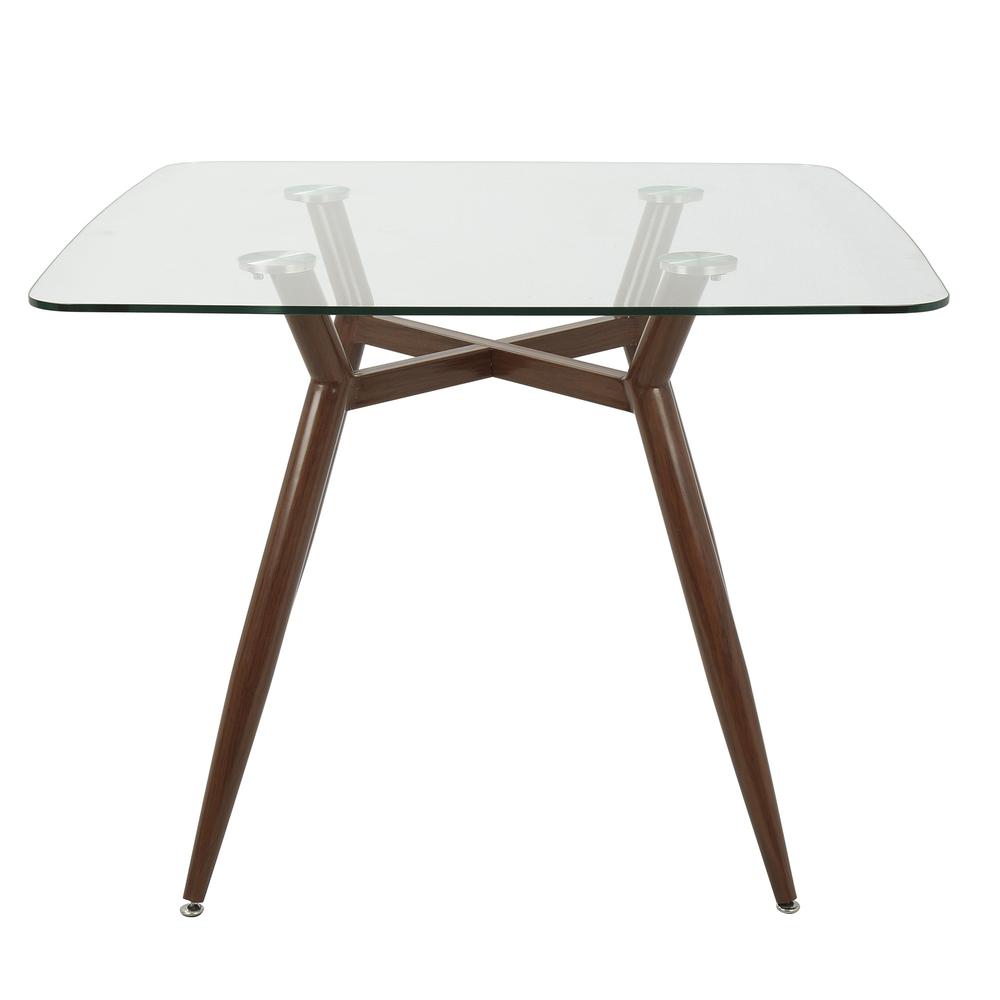 Walnut, Clear Glass Clara Dinette Table. Picture 2