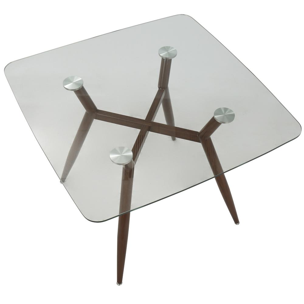 Walnut, Clear Glass Clara Dinette Table. Picture 3