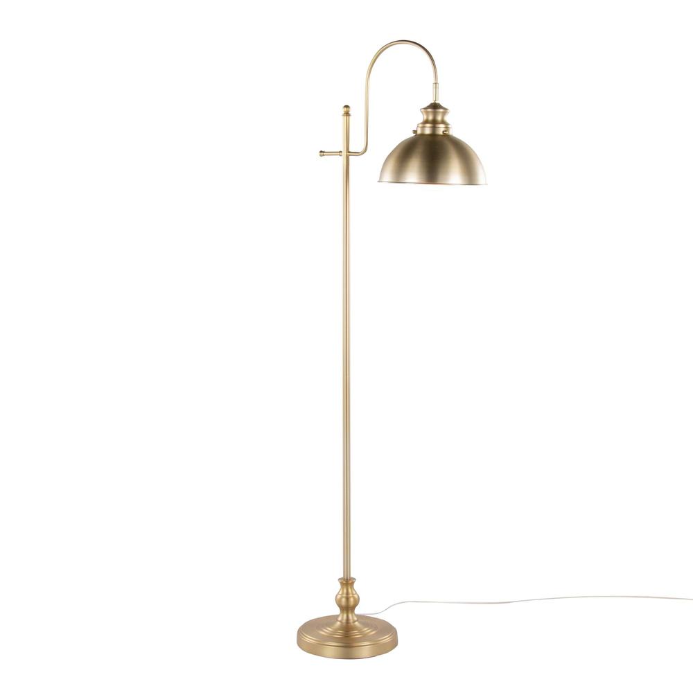 Gold Metal Emery Reader 64" Metal Floor Lamp. Picture 1