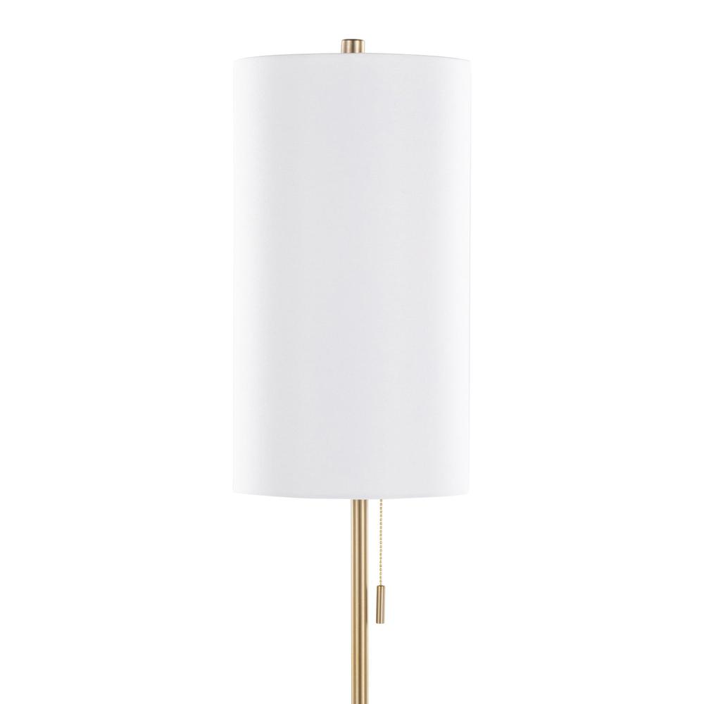 Gold Metal, White Linen Bounty 62" Metal Floor Lamp. Picture 3