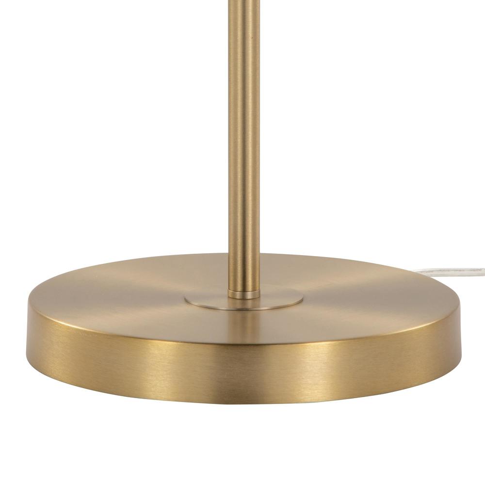 Gold Metal, White Linen Bounty 62" Metal Floor Lamp. Picture 4