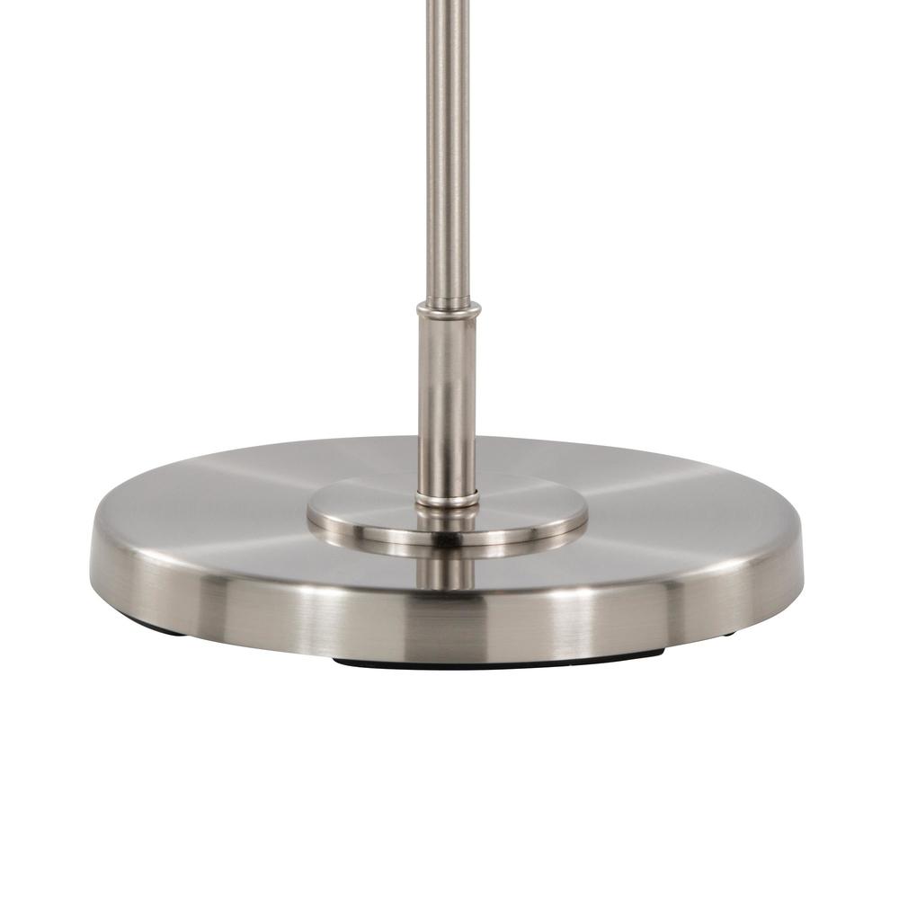 Brushed Nickel, White Linen Puck 63" Metal Floor Lamp. Picture 8