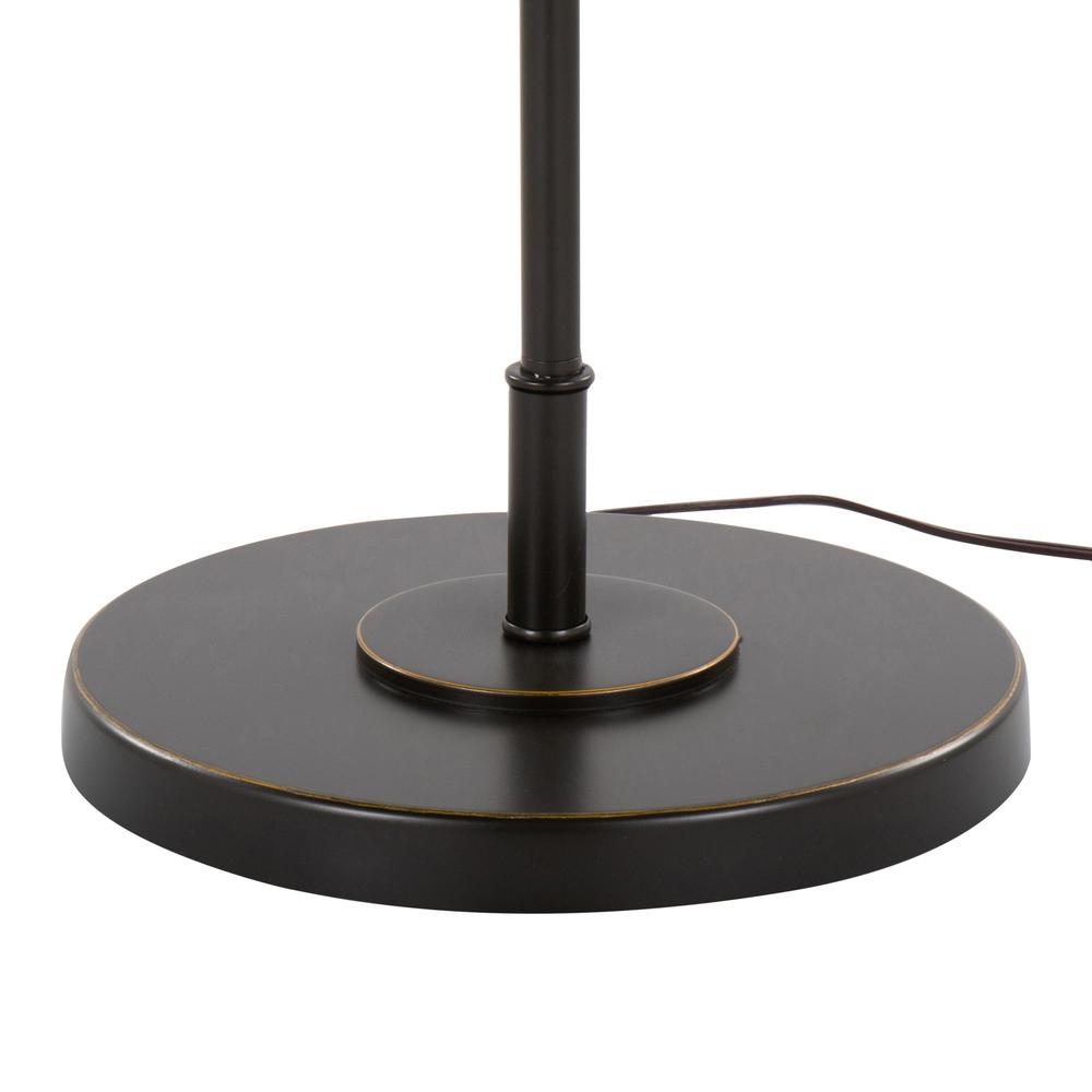 Oil Rubbed Bronze, Beige Linen Puck 63" Metal Floor Lamp. Picture 3