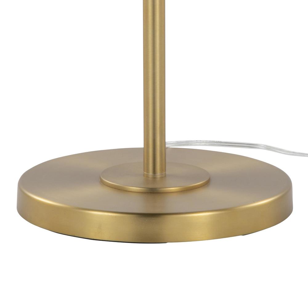 Gold Metal, White Linen Salon Reader 63" Metal Floor Lamp. Picture 8