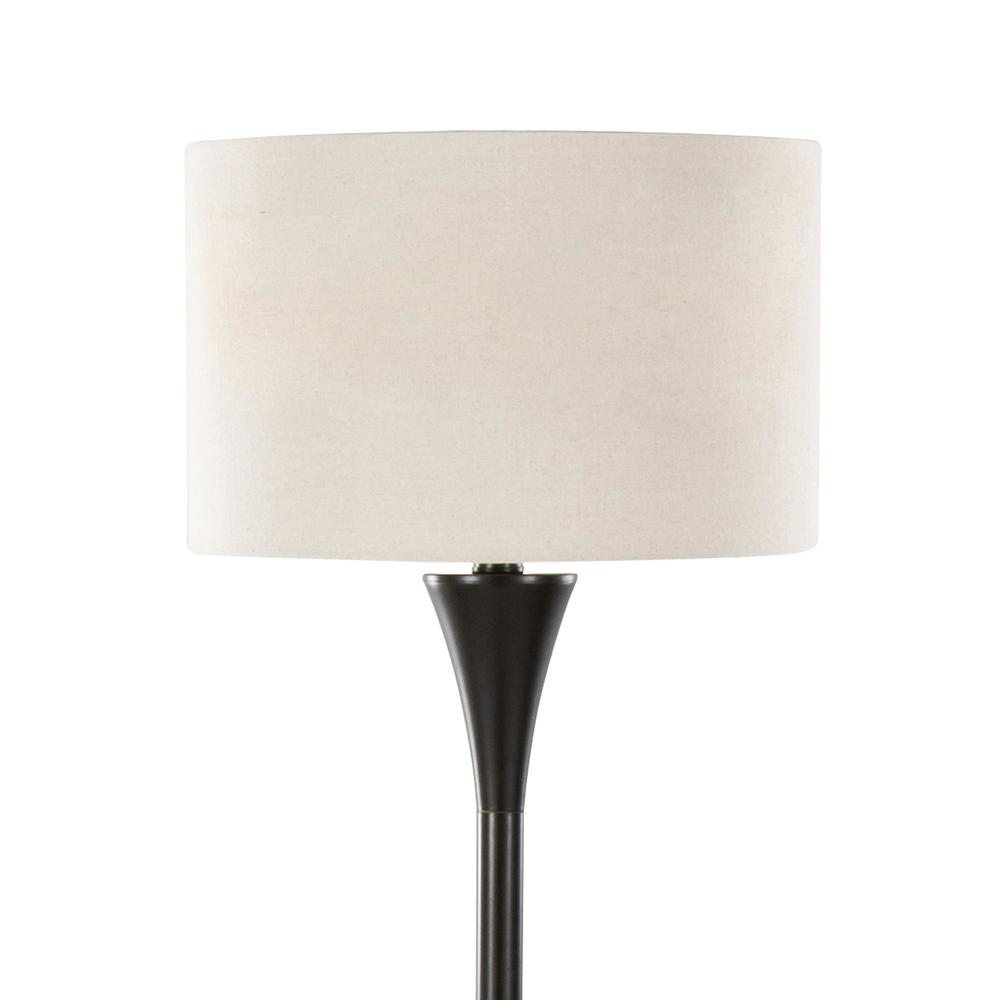 Oil Rubbed Bronze, Natural Linen Lenuxe 65" Metal Floor Lamp. Picture 3