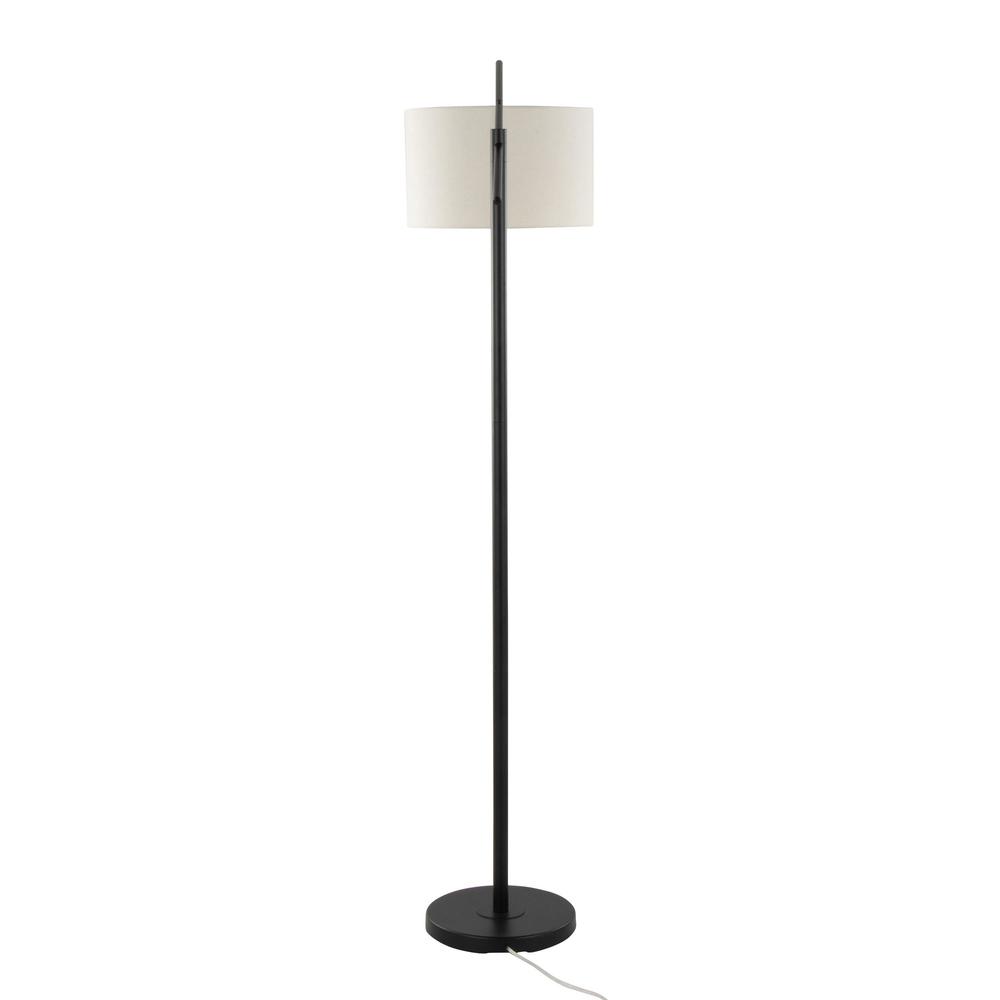 Matte Black Metal, Natural Linen Casper 69" Metal Floor Lamp. Picture 5