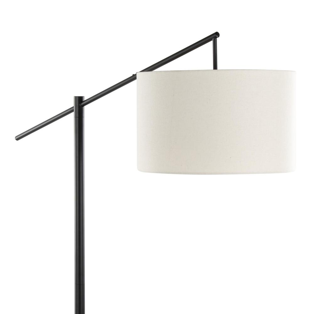Matte Black Metal, Natural Linen Casper 69" Metal Floor Lamp. Picture 7