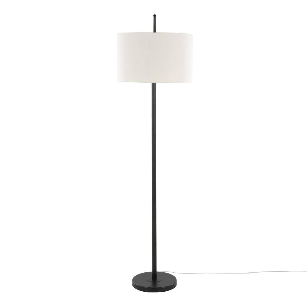 Matte Black Metal, Natural Linen Casper 69" Metal Floor Lamp. Picture 6