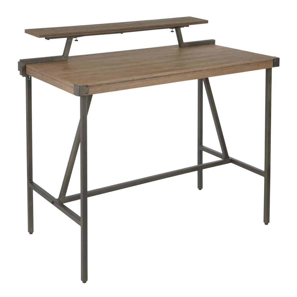Antique Metal, Brown Bamboo Gia Counter Table. Picture 1
