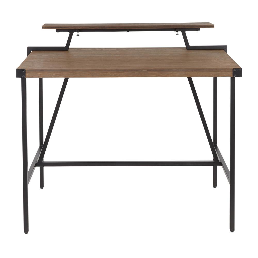 Black Metal, Brown Bamboo Gia Counter Table. Picture 5