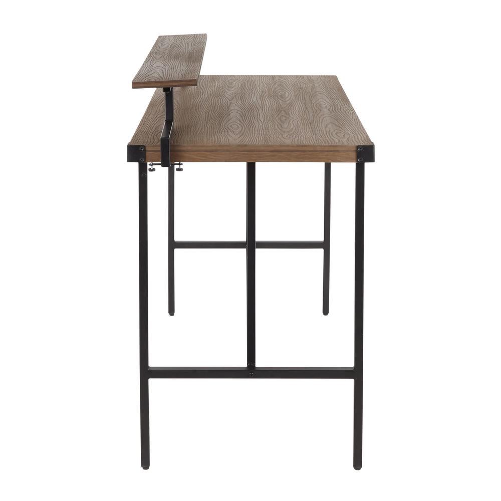 Black Metal, Brown Bamboo Gia Counter Table. Picture 2
