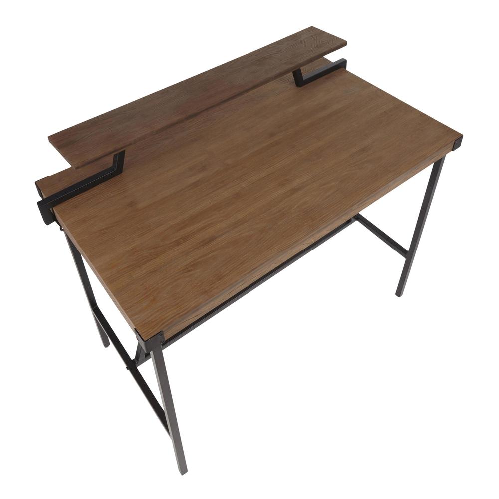 Black Metal, Brown Bamboo Gia Counter Table. Picture 6