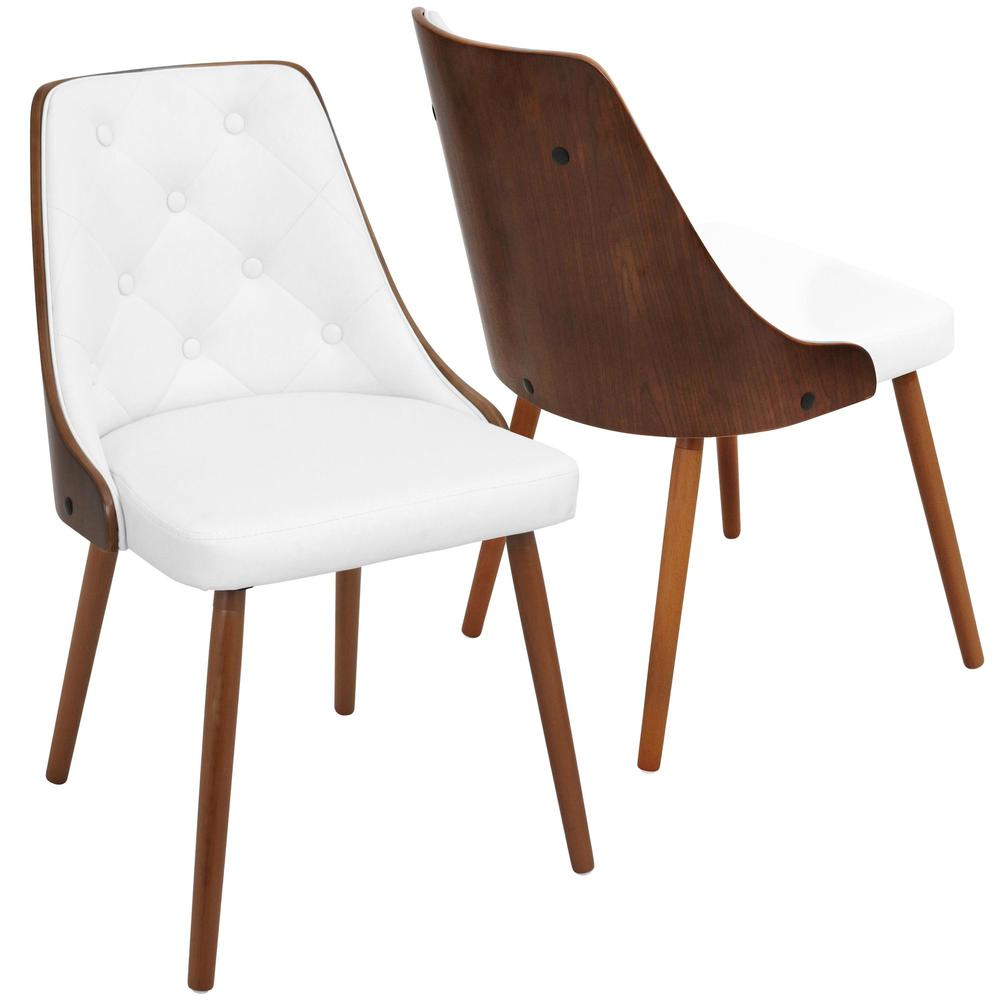 Walnut, White Gianna Chair. Picture 1
