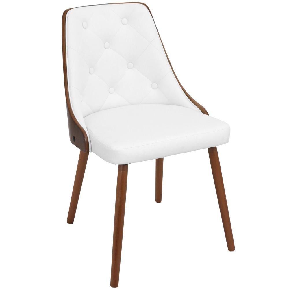 Walnut, White Gianna Chair. Picture 2