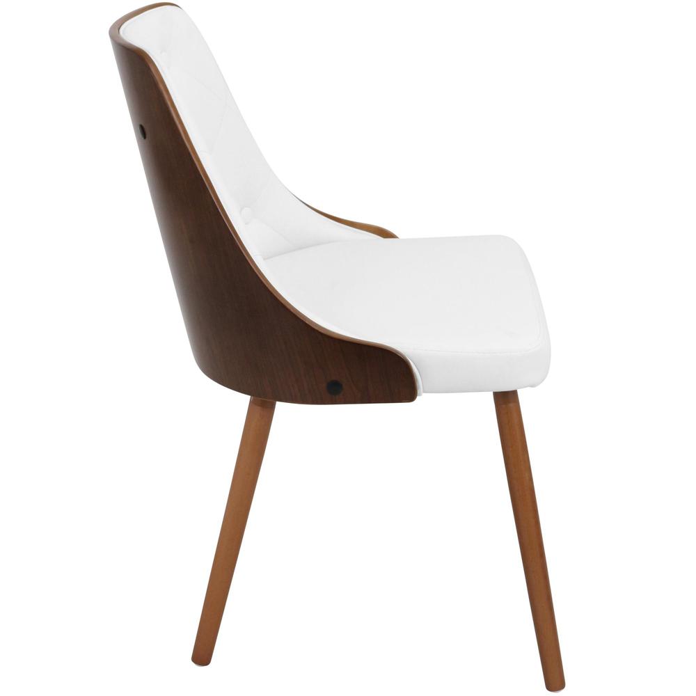 Walnut, White Gianna Chair. Picture 3