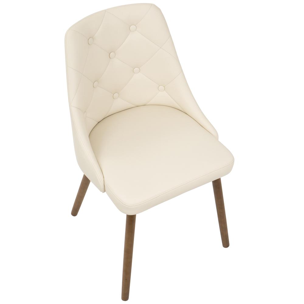 Walnut, Cream Giovanni Chair. Picture 6