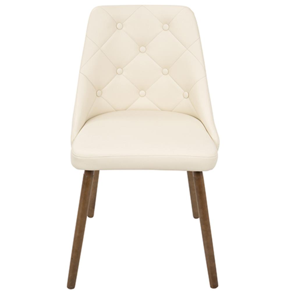 Walnut, Cream Giovanni Chair. Picture 5