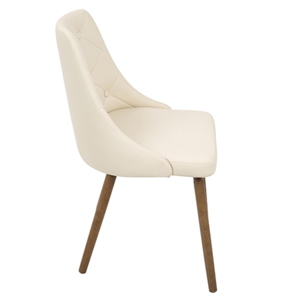 Walnut, Cream Giovanni Chair. Picture 2