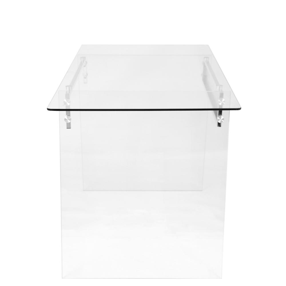 Clear, Chrome Glacier Office Desk. Picture 2