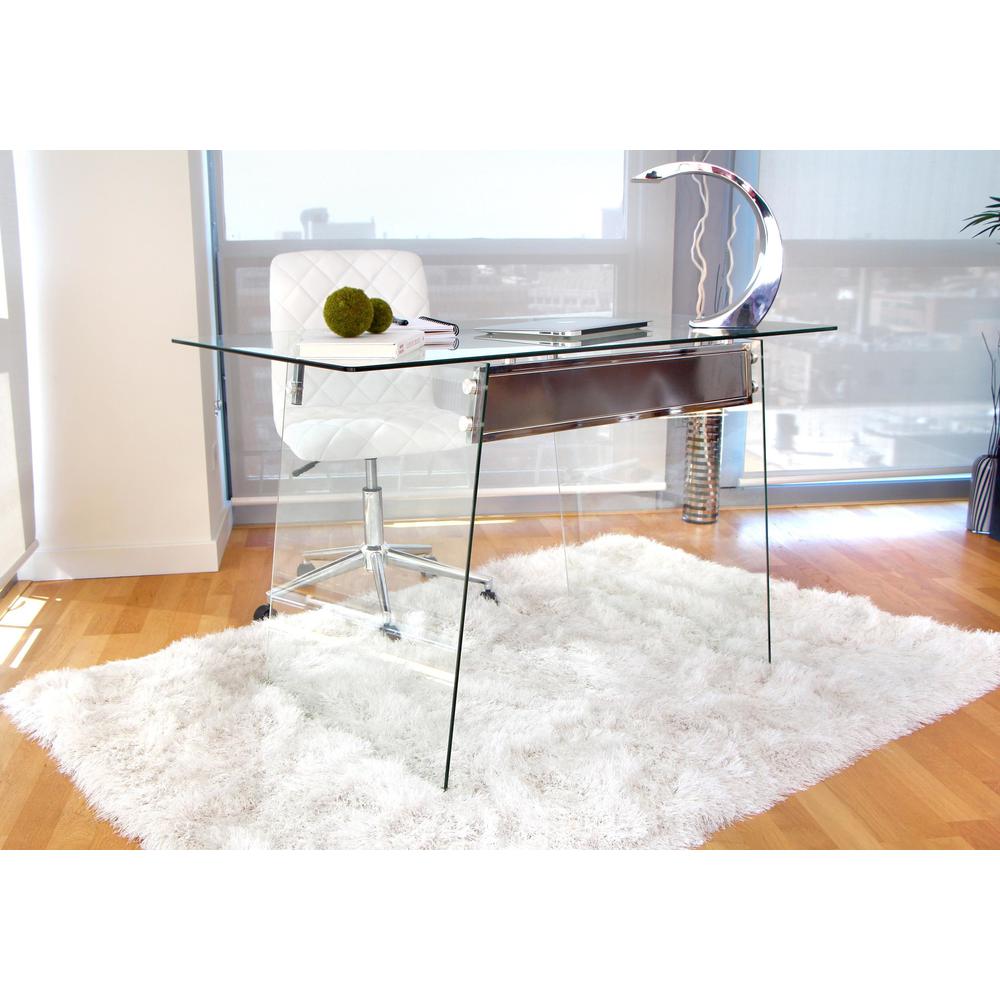 Clear, Chrome Glacier Office Desk. Picture 10