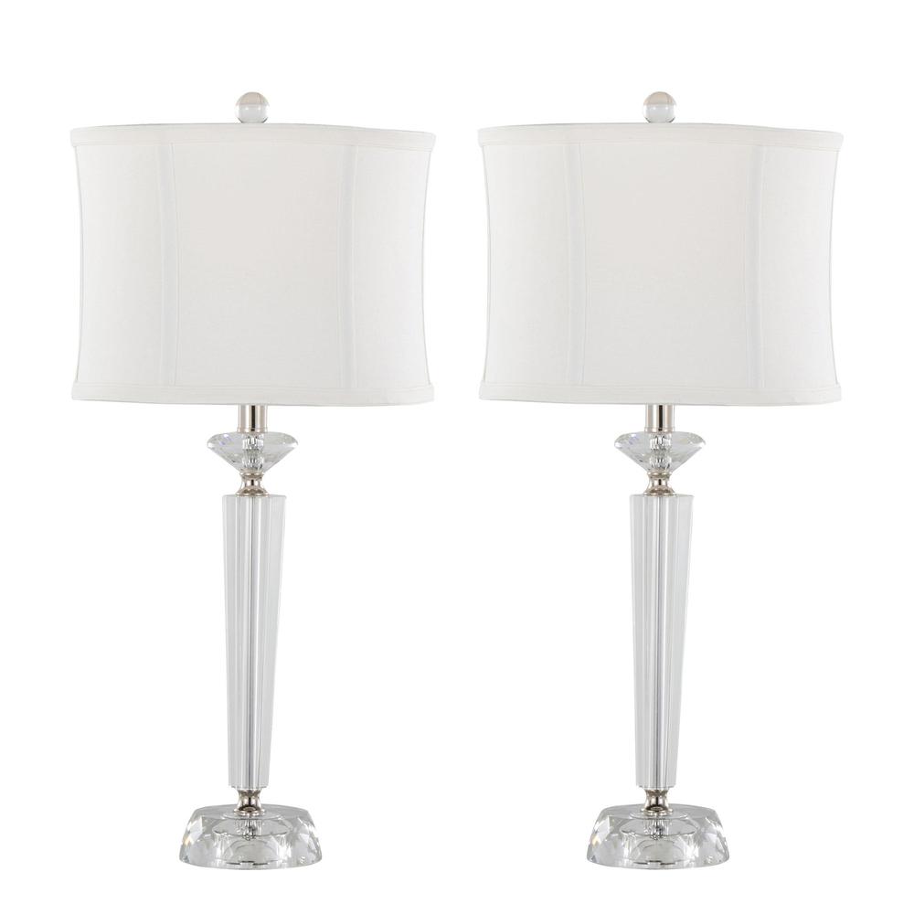 Clear Diamond Torch 25.75" Crystal Table Lamp - Set of 2. Picture 1