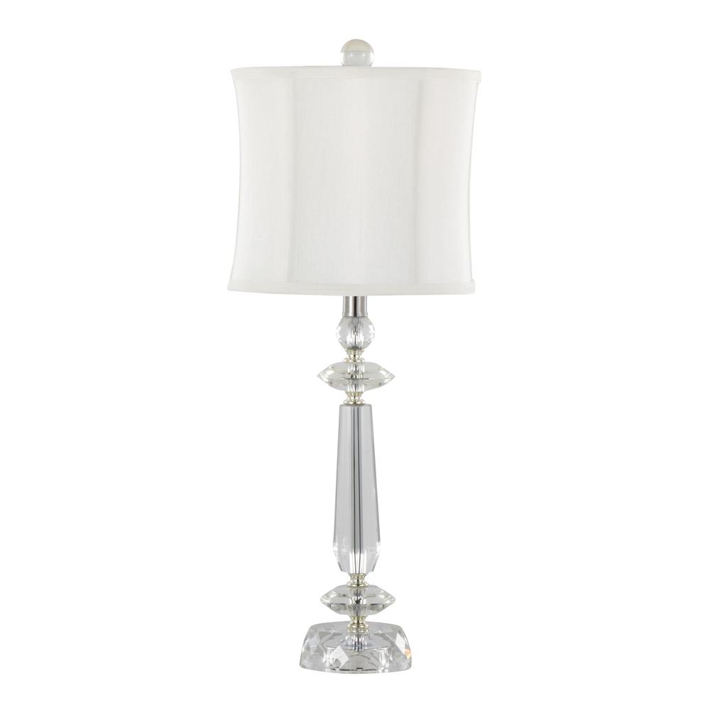 Clear Karat 25.5" Crystal Table Lamp - Set of 2. Picture 3