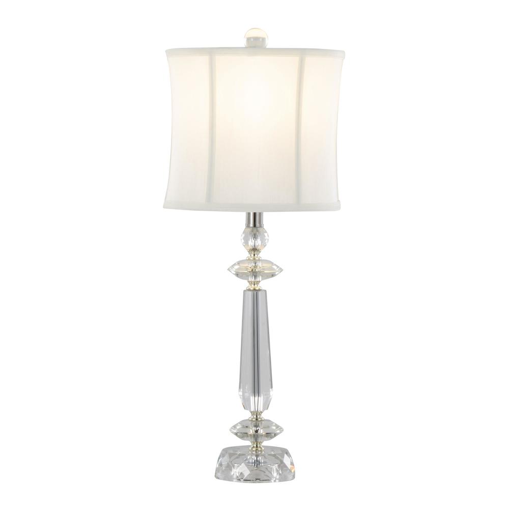 Clear Karat 25.5" Crystal Table Lamp - Set of 2. Picture 2