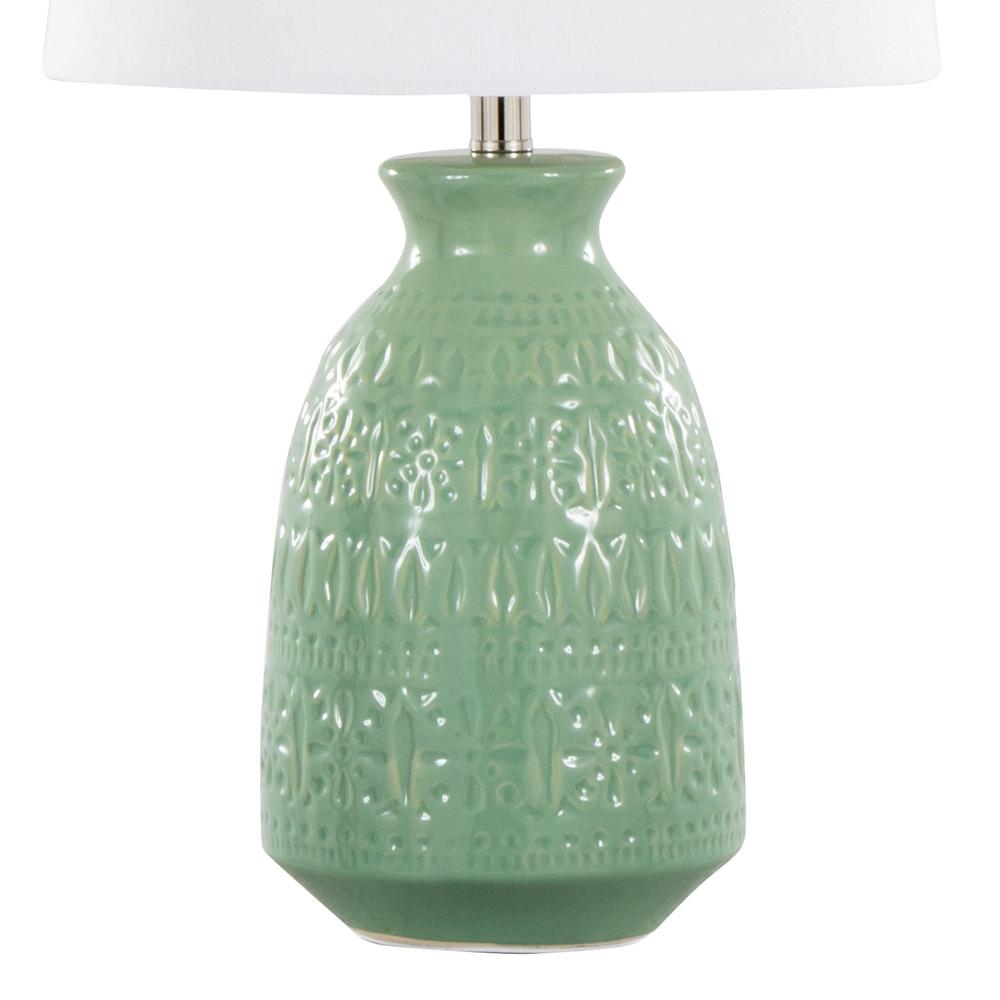 Green Claudia 20" Ceramic Accent Lamp - Set of 2. Picture 4