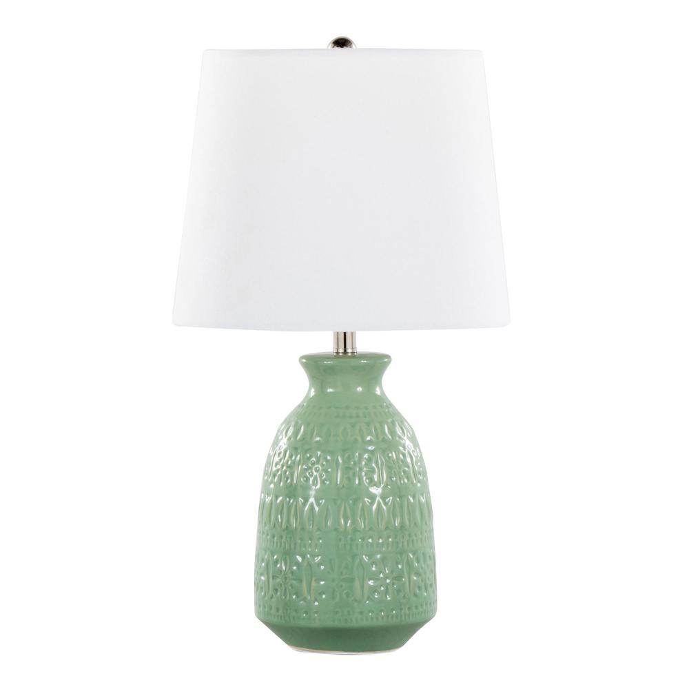 Green Claudia 20" Ceramic Accent Lamp - Set of 2. Picture 3